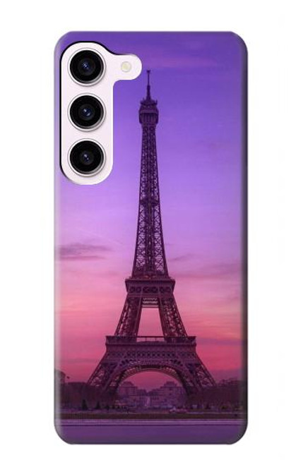 S3447 Paris Eiffel Le coucher du soleil Etui Coque Housse pour Samsung Galaxy S23