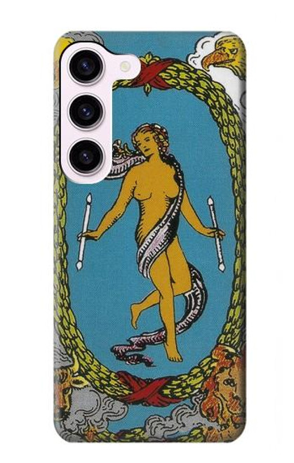 S3746 Carte de tarot le monde Etui Coque Housse pour Samsung Galaxy S23