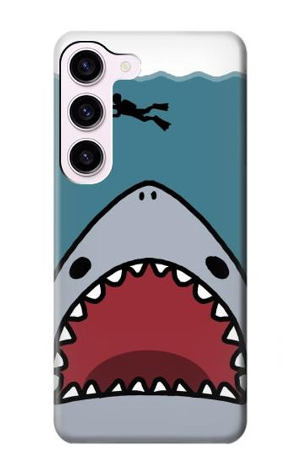 S3825 Plongée en mer de requin de dessin animé Etui Coque Housse pour Samsung Galaxy S23