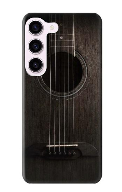S3834 Guitare noire Old Woods Etui Coque Housse pour Samsung Galaxy S23