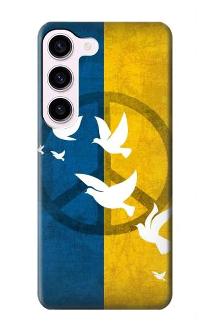 S3857 Colombe de la paix drapeau ukrainien Etui Coque Housse pour Samsung Galaxy S23