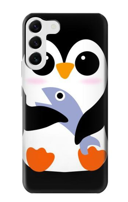 S2631 Mignon Bébé Pingouin Etui Coque Housse pour Samsung Galaxy S23 Plus