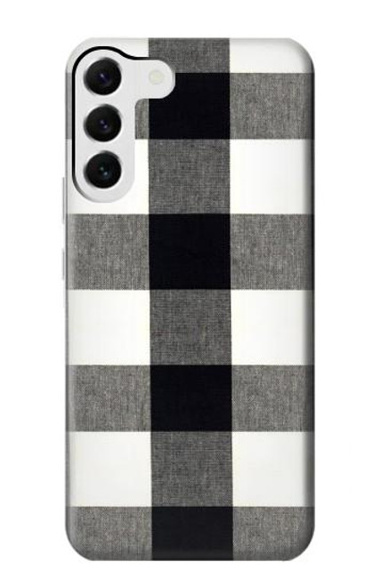 S2842 Noir et blanc Buffle motif de vérification Etui Coque Housse pour Samsung Galaxy S23 Plus