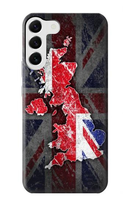 S2936 Royaume-Uni Drapeau britannique Carte Etui Coque Housse pour Samsung Galaxy S23 Plus