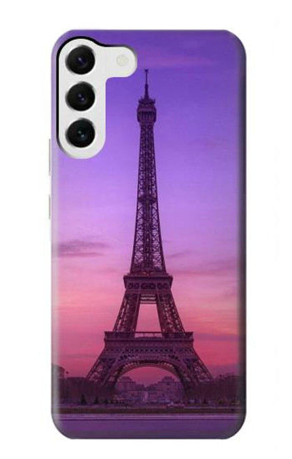 S3447 Paris Eiffel Le coucher du soleil Etui Coque Housse pour Samsung Galaxy S23 Plus