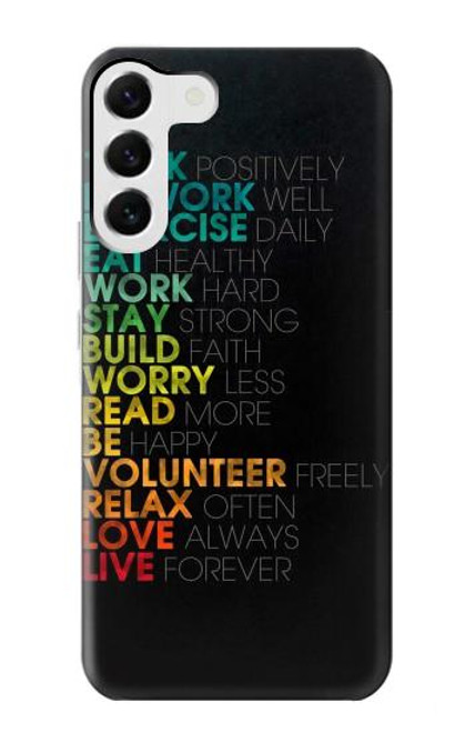 S3523 À des mots Pensez Positifs Etui Coque Housse pour Samsung Galaxy S23 Plus