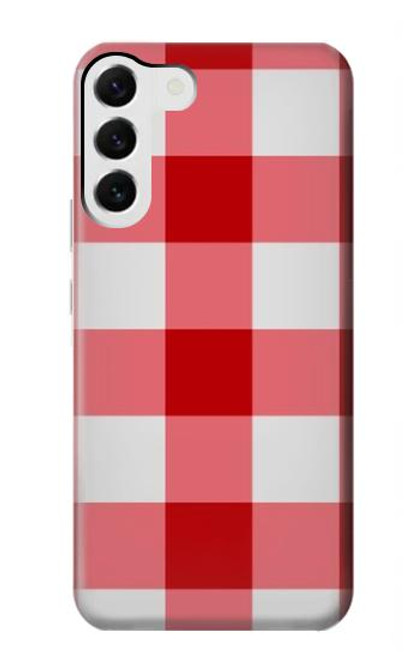 S3535 Rouge vichy Etui Coque Housse pour Samsung Galaxy S23 Plus