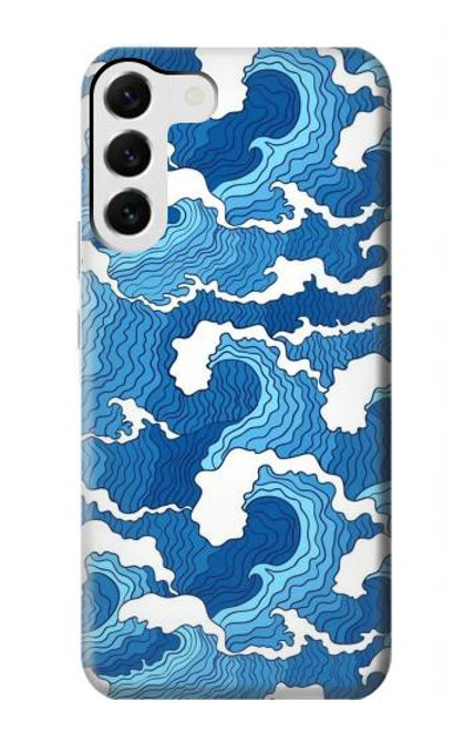 S3901 Vagues esthétiques de l'océan de tempête Etui Coque Housse pour Samsung Galaxy S23 Plus
