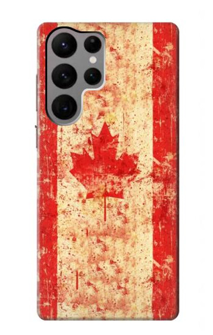 S1603 Drapeau du Canada Vieux Millésime Etui Coque Housse pour Samsung Galaxy S23 Ultra