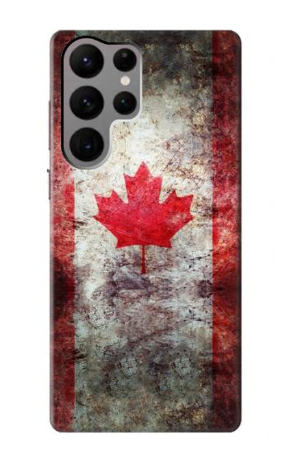 S2490 Canada Feuille d'érable Drapeau Texture Etui Coque Housse pour Samsung Galaxy S23 Ultra