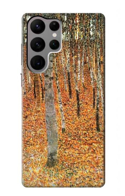 S3380 Gustav Klimt Bouleau Forêt Etui Coque Housse pour Samsung Galaxy S23 Ultra
