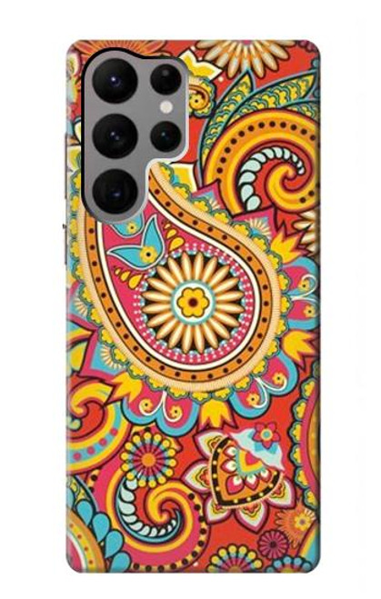 S3402 Floral Paisley Seamless Etui Coque Housse pour Samsung Galaxy S23 Ultra