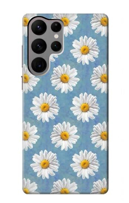 S3454 Marguerite Florale Etui Coque Housse pour Samsung Galaxy S23 Ultra