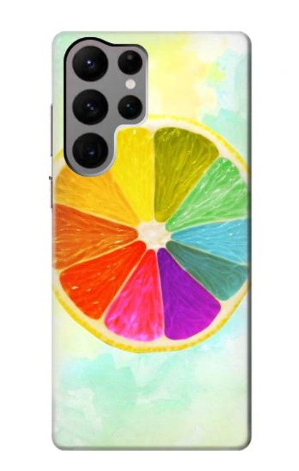 S3493 citron coloré Etui Coque Housse pour Samsung Galaxy S23 Ultra