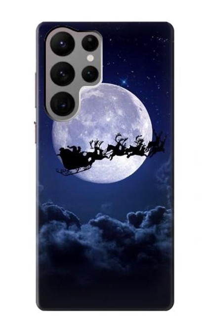 S3508 Noël Père Noël Lune Etui Coque Housse pour Samsung Galaxy S23 Ultra