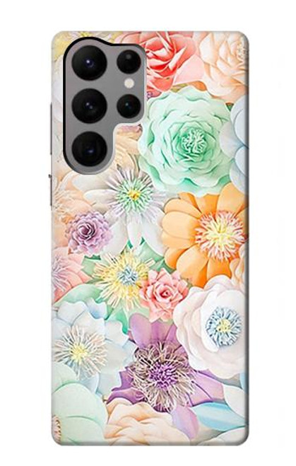 S3705 Fleur florale pastel Etui Coque Housse pour Samsung Galaxy S23 Ultra