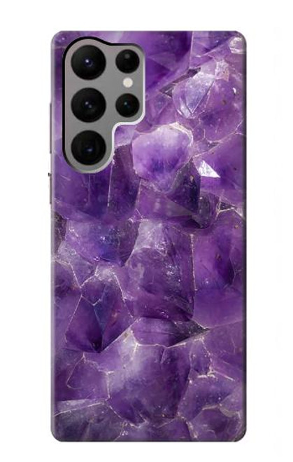 S3713 Graphique violet améthyste à quartz imprimé Etui Coque Housse pour Samsung Galaxy S23 Ultra