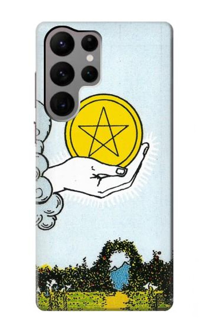 S3722 Carte de tarot Pièces de l'As des Pentacles Etui Coque Housse pour Samsung Galaxy S23 Ultra