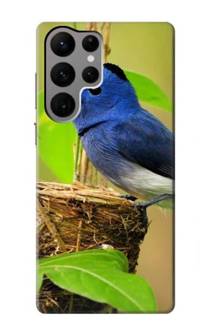 S3839 Oiseau bleu du bonheur Oiseau bleu Etui Coque Housse pour Samsung Galaxy S23 Ultra