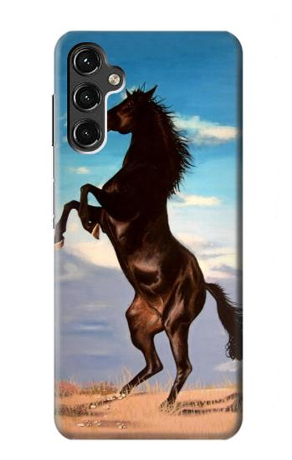 S0934 Sauvage Black Horse Etui Coque Housse pour Samsung Galaxy A14 5G