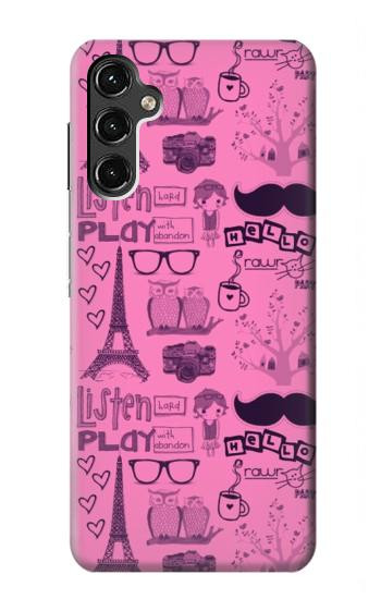 S2885 Paris Rose Etui Coque Housse pour Samsung Galaxy A14 5G