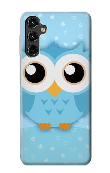 S3029 Bleu mignon Chouette Etui Coque Housse pour Samsung Galaxy A14 5G