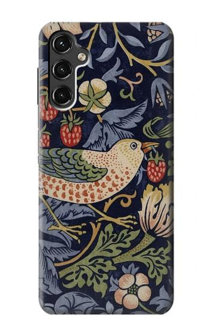 S3791 William Morris Strawberry Thief Fabric Etui Coque Housse pour Samsung Galaxy A14 5G