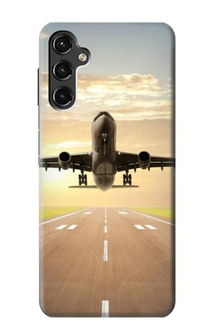 S3837 Avion Décollage Sunrise Etui Coque Housse pour Samsung Galaxy A14 5G