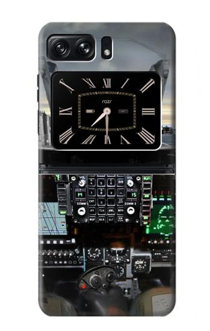 S2435 Avion de chasse Cockpit d'avion Etui Coque Housse pour Motorola Moto Razr 2022