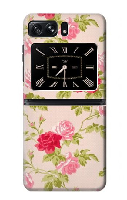 S3037 Jolie Flora Rose Cottage Etui Coque Housse pour Motorola Moto Razr 2022