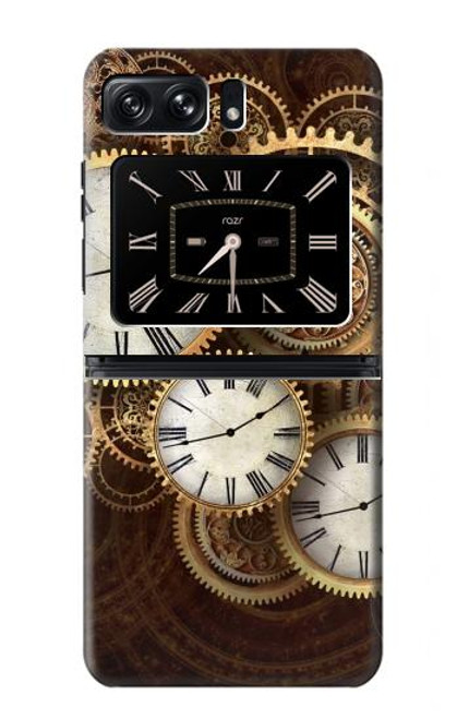 S3172 Horloge or Etui Coque Housse pour Motorola Moto Razr 2022