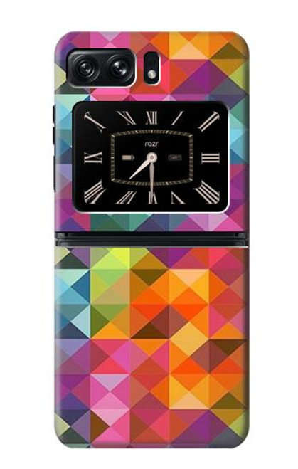 S3477 Motif abstrait de diamant Etui Coque Housse pour Motorola Moto Razr 2022