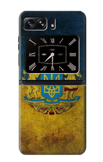 S3858 Drapeau de l'Ukraine Etui Coque Housse pour Motorola Moto Razr 2022