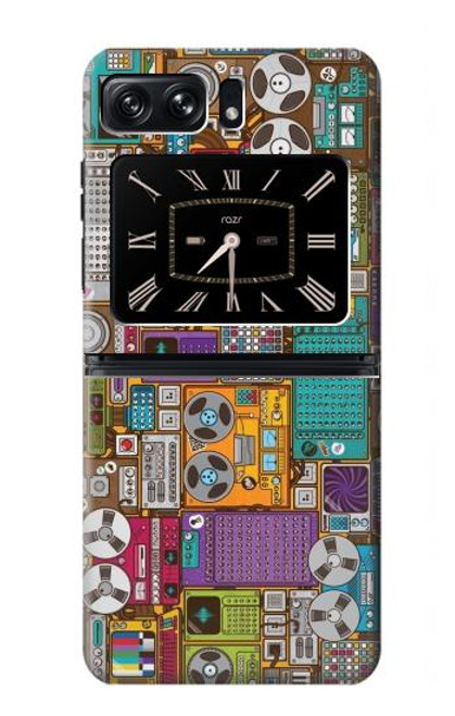 S3879 Griffonnage de musique rétro Etui Coque Housse pour Motorola Moto Razr 2022