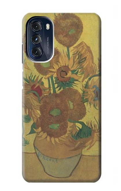 S0214 Van Gogh quinze tournesols Etui Coque Housse pour Motorola Moto G 5G (2023)