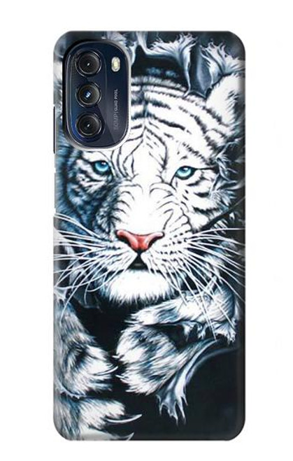 S0265 Tigre blanc Etui Coque Housse pour Motorola Moto G 5G (2023)