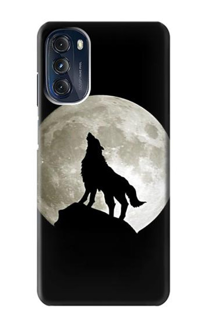 S1981 Loup hurlant à la lune Etui Coque Housse pour Motorola Moto G 5G (2023)