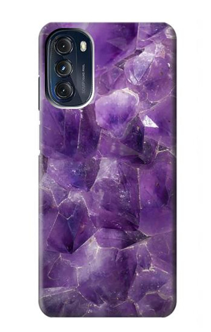 S3713 Graphique violet améthyste à quartz imprimé Etui Coque Housse pour Motorola Moto G 5G (2023)