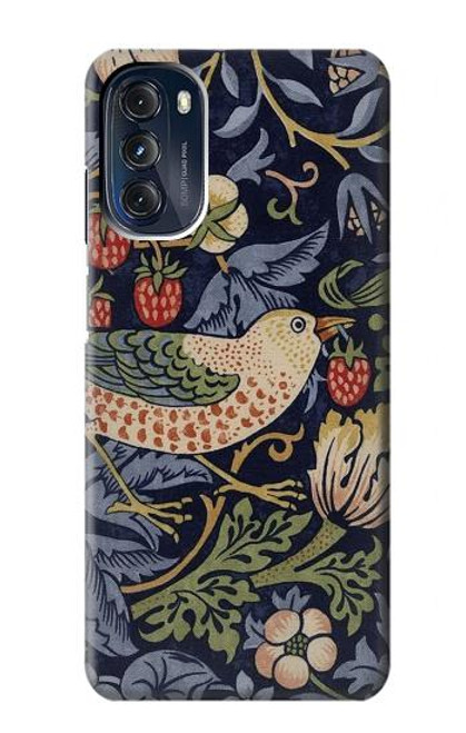 S3791 William Morris Strawberry Thief Fabric Etui Coque Housse pour Motorola Moto G 5G (2023)