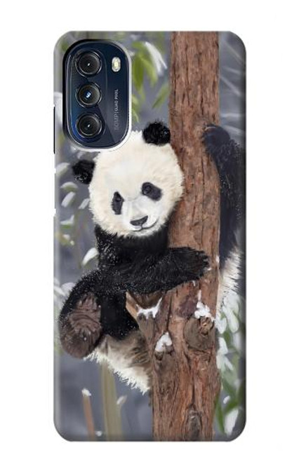 S3793 Peinture de neige mignon bébé panda Etui Coque Housse pour Motorola Moto G 5G (2023)