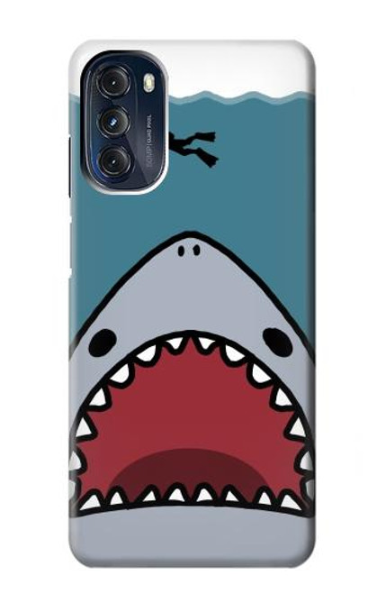 S3825 Plongée en mer de requin de dessin animé Etui Coque Housse pour Motorola Moto G 5G (2023)