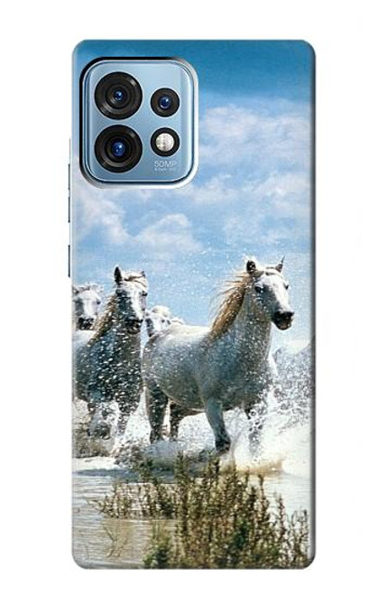 S0250 Cheval Blanc Etui Coque Housse pour Motorola Edge+ (2023), X40, X40 Pro, Edge 40 Pro