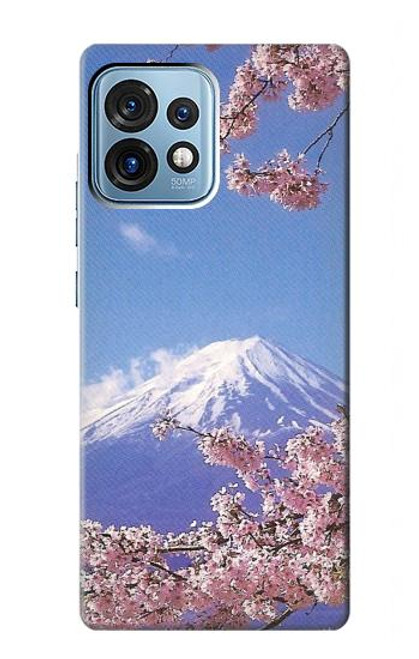 S1060 Mont Fuji Sakura fleur de cerisier Etui Coque Housse pour Motorola Edge+ (2023), X40, X40 Pro, Edge 40 Pro