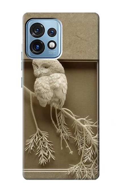 S1386 Sculpture papier Chouette Etui Coque Housse pour Motorola Edge+ (2023), X40, X40 Pro, Edge 40 Pro