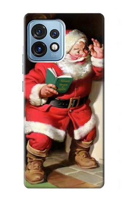 S1417 Père Noël Joyeux Noël Etui Coque Housse pour Motorola Edge+ (2023), X40, X40 Pro, Edge 40 Pro