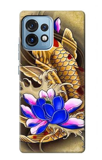 S1604 Carpe Koi poisson japonais Tatouage Etui Coque Housse pour Motorola Edge+ (2023), X40, X40 Pro, Edge 40 Pro