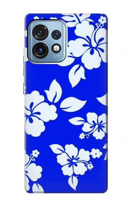 S2244 Motif Hawai Hibiscus Bleu Etui Coque Housse pour Motorola Edge+ (2023), X40, X40 Pro, Edge 40 Pro