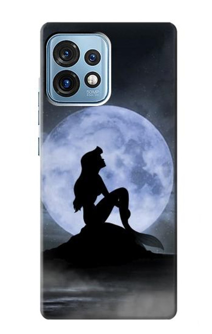 S2668 Silhouette sirène Lune Nuit Etui Coque Housse pour Motorola Edge+ (2023), X40, X40 Pro, Edge 40 Pro