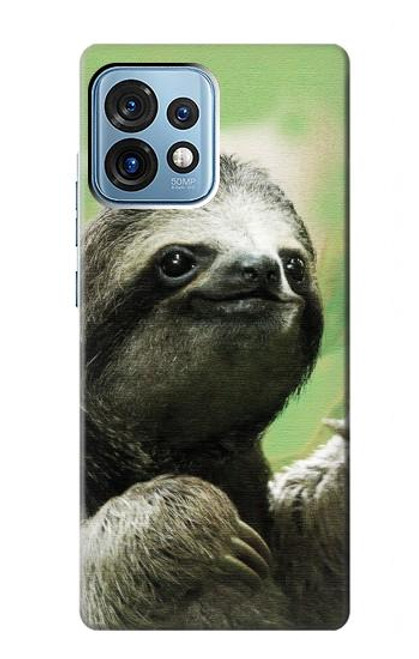 S2708 Sourire Sloth Etui Coque Housse pour Motorola Edge+ (2023), X40, X40 Pro, Edge 40 Pro