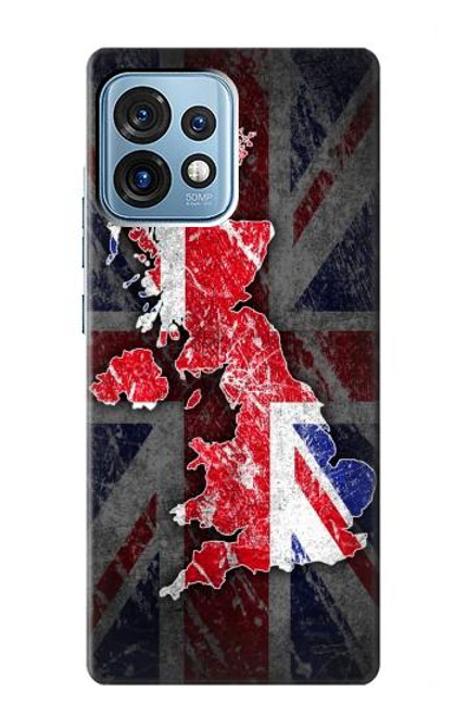 S2936 Royaume-Uni Drapeau britannique Carte Etui Coque Housse pour Motorola Edge+ (2023), X40, X40 Pro, Edge 40 Pro